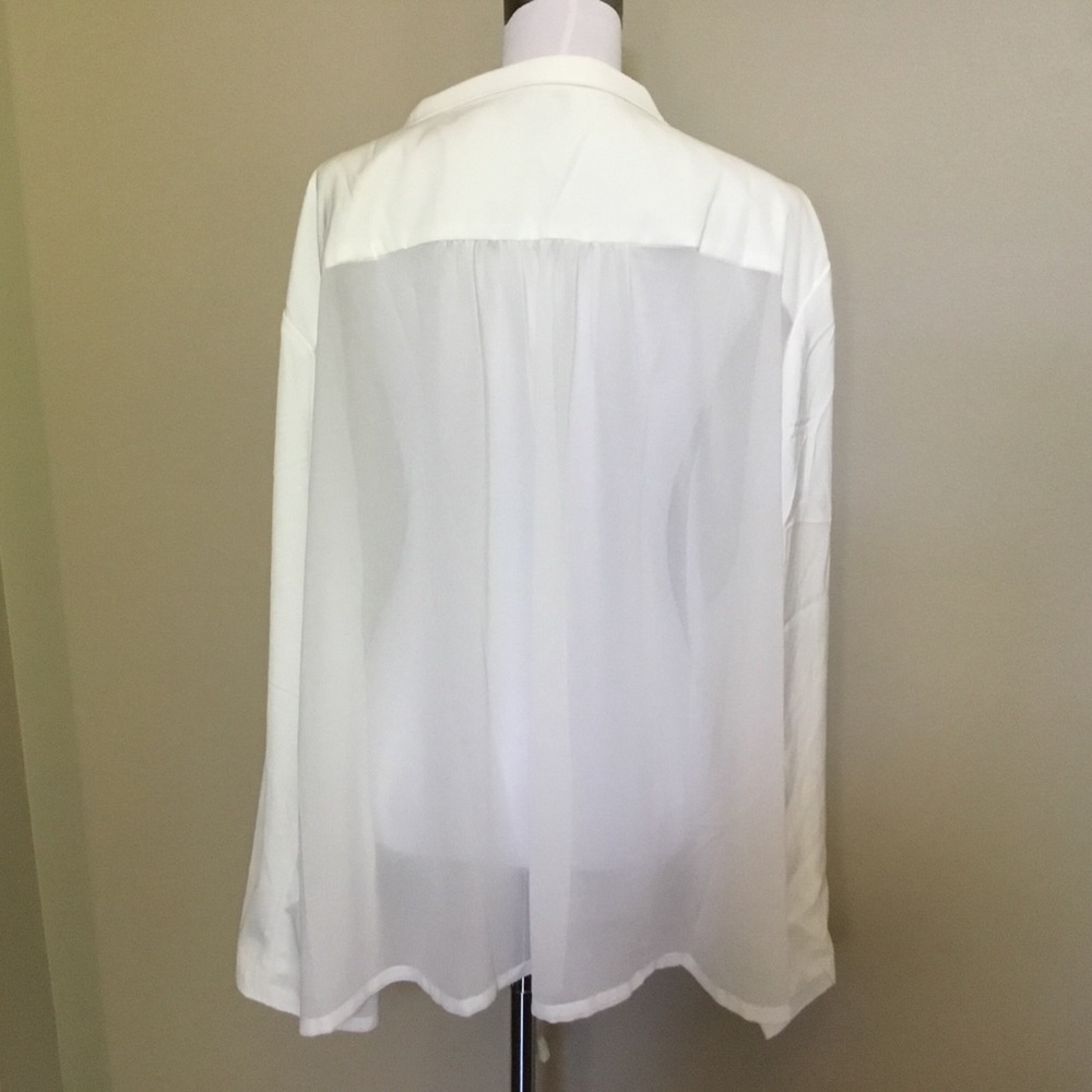 NWT RYAN WYTHE white Sheer Back blazer jacket 32